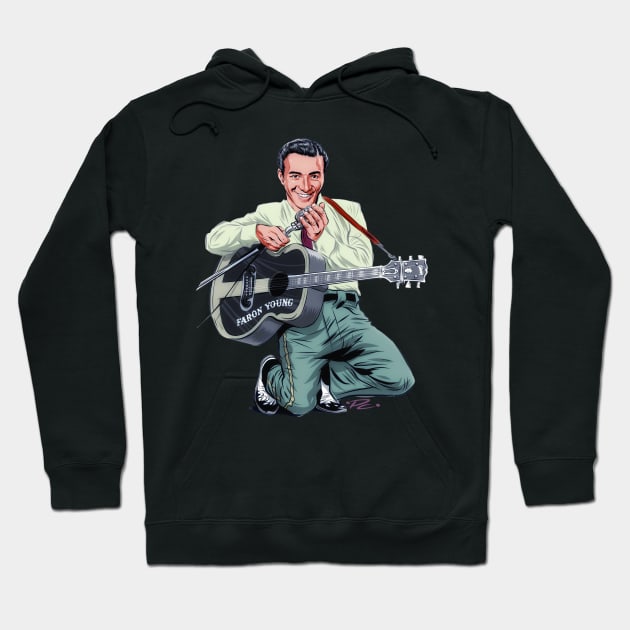 Faron Young - An illustration by Paul Cemmick Hoodie by PLAYDIGITAL2020